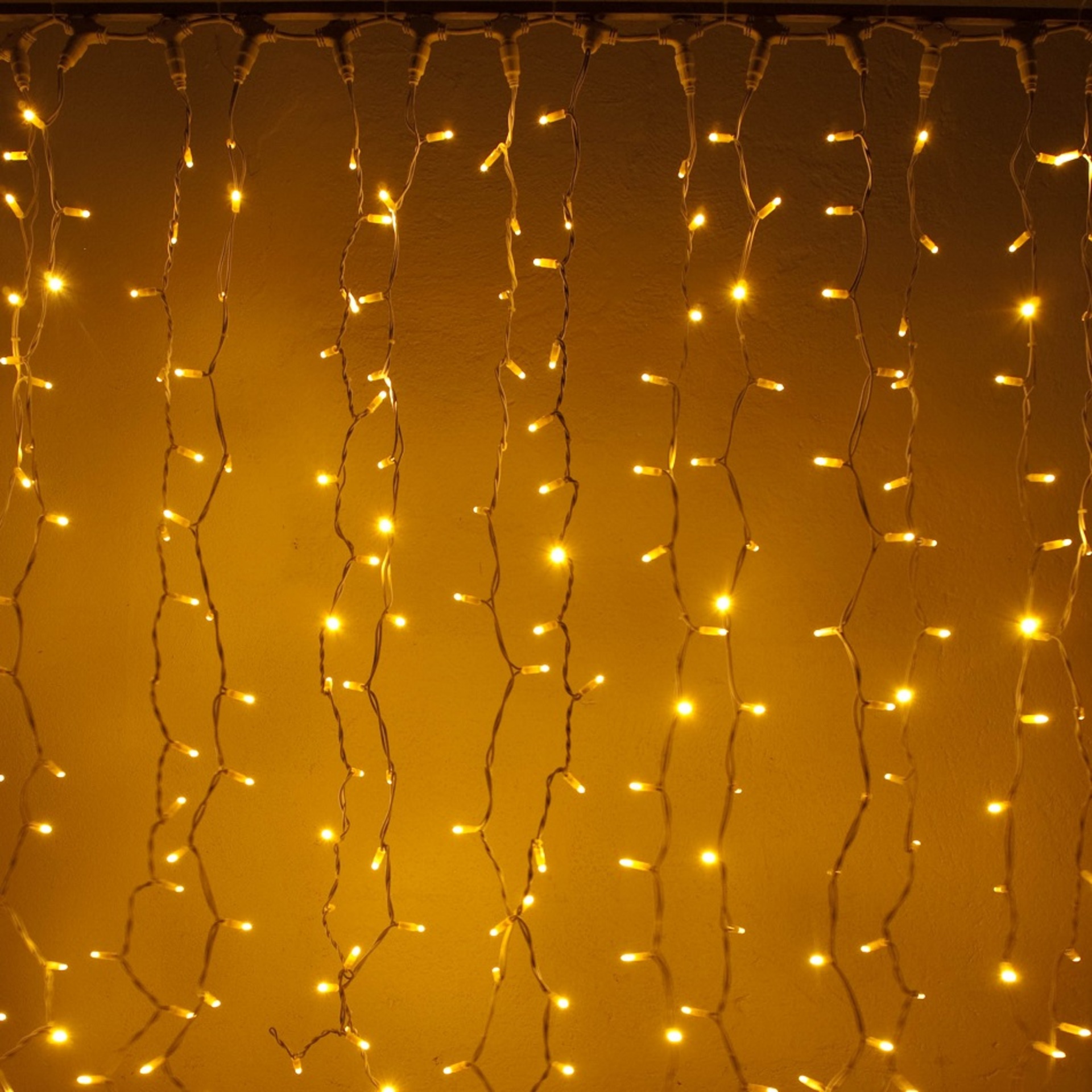 DecoLED LED světelná záclona - 1x1,5m, teple bílá, 150 diod