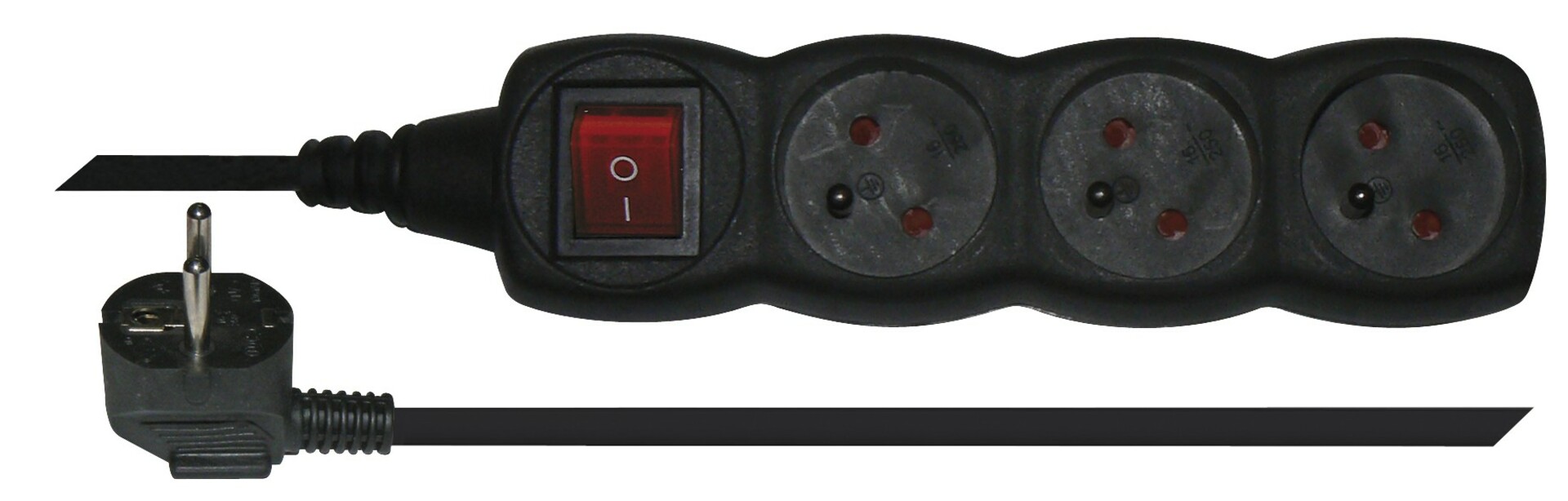 Levně EMOS Prodluž. kabel s vypínačem 3 zásuvky 1,5m, černý 1902330150