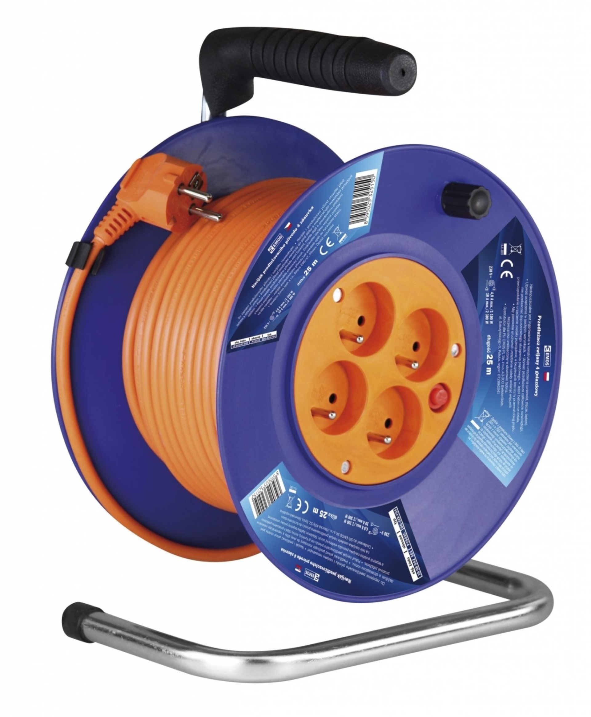 Levně EMOS Prodlužovací kabel na bubnu - 4 zásuvky 25m 1908042501