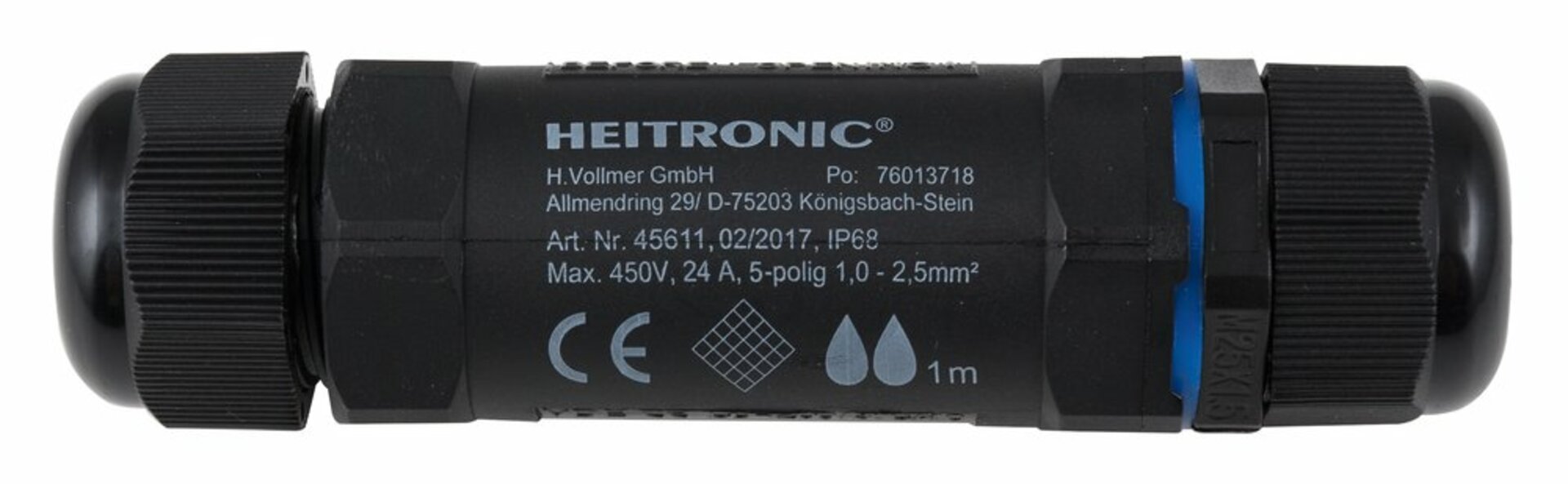 HEITRONIC kabelová spojka 5 pólová IP68 45611