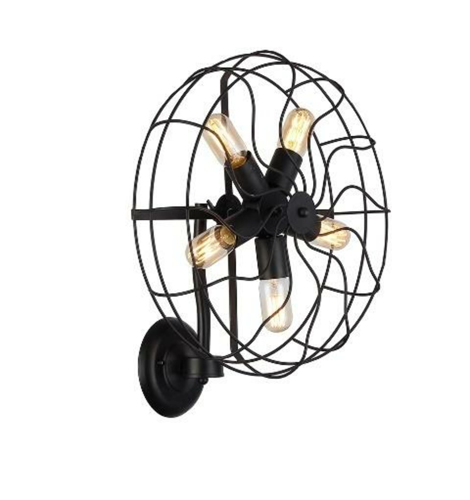 Levně Nástěnné svítidlo AZzardo Fan wall AZ1349 E27 5x60W IP20 47cm černé
