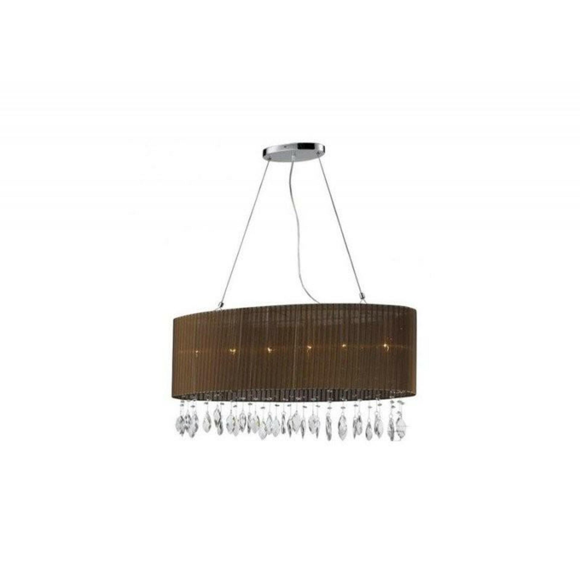 Levně Závěsné svítidlo AZzardo Sidney oval brown AZ1839 E14 6x40W IP20 82cm hnědé