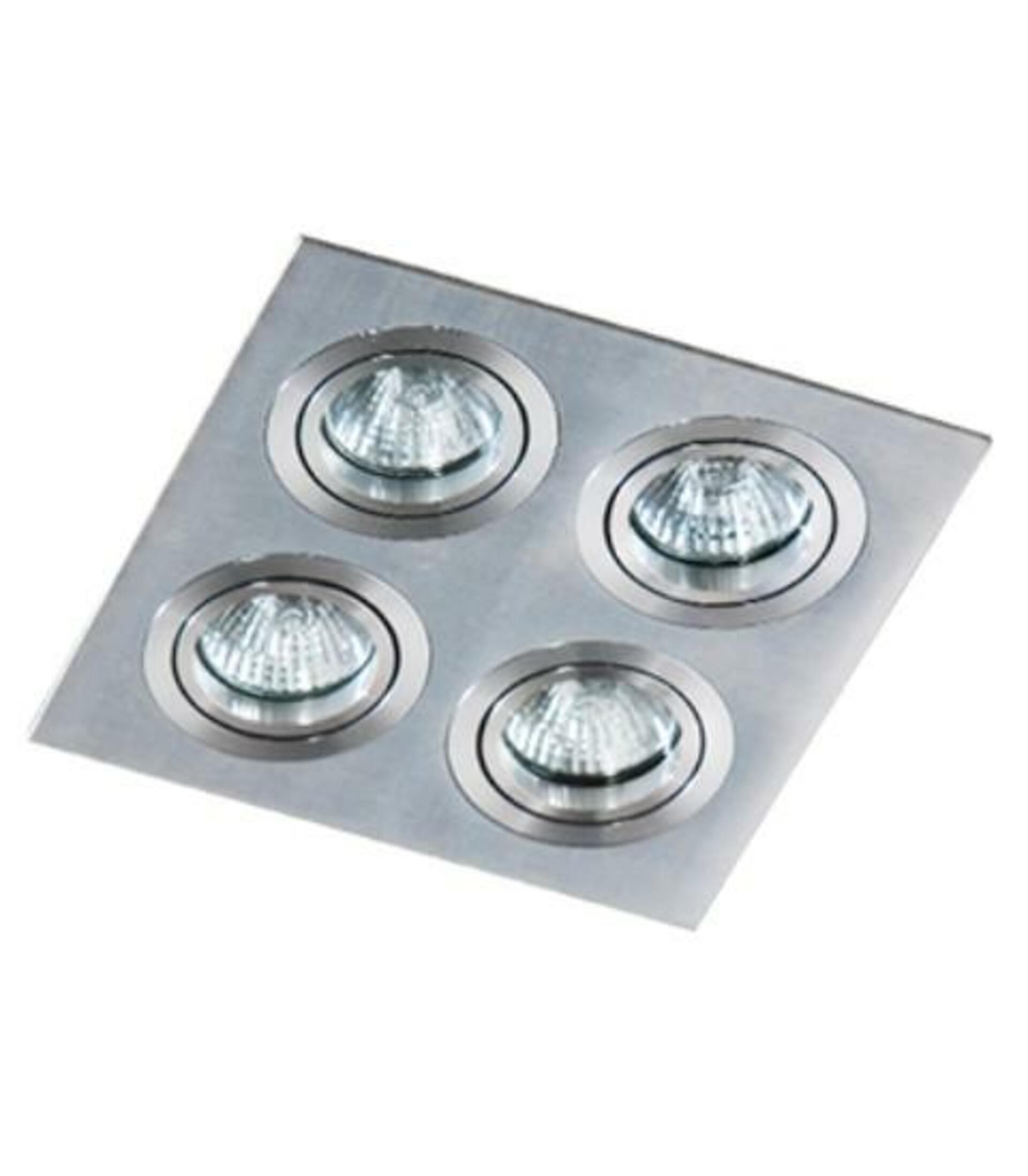 Levně Stropní bodové zápustné svítidlo AZzardo Caro 4 Square aluminium AZ2444 GU10 4x40W IP20 18cm hliníkové