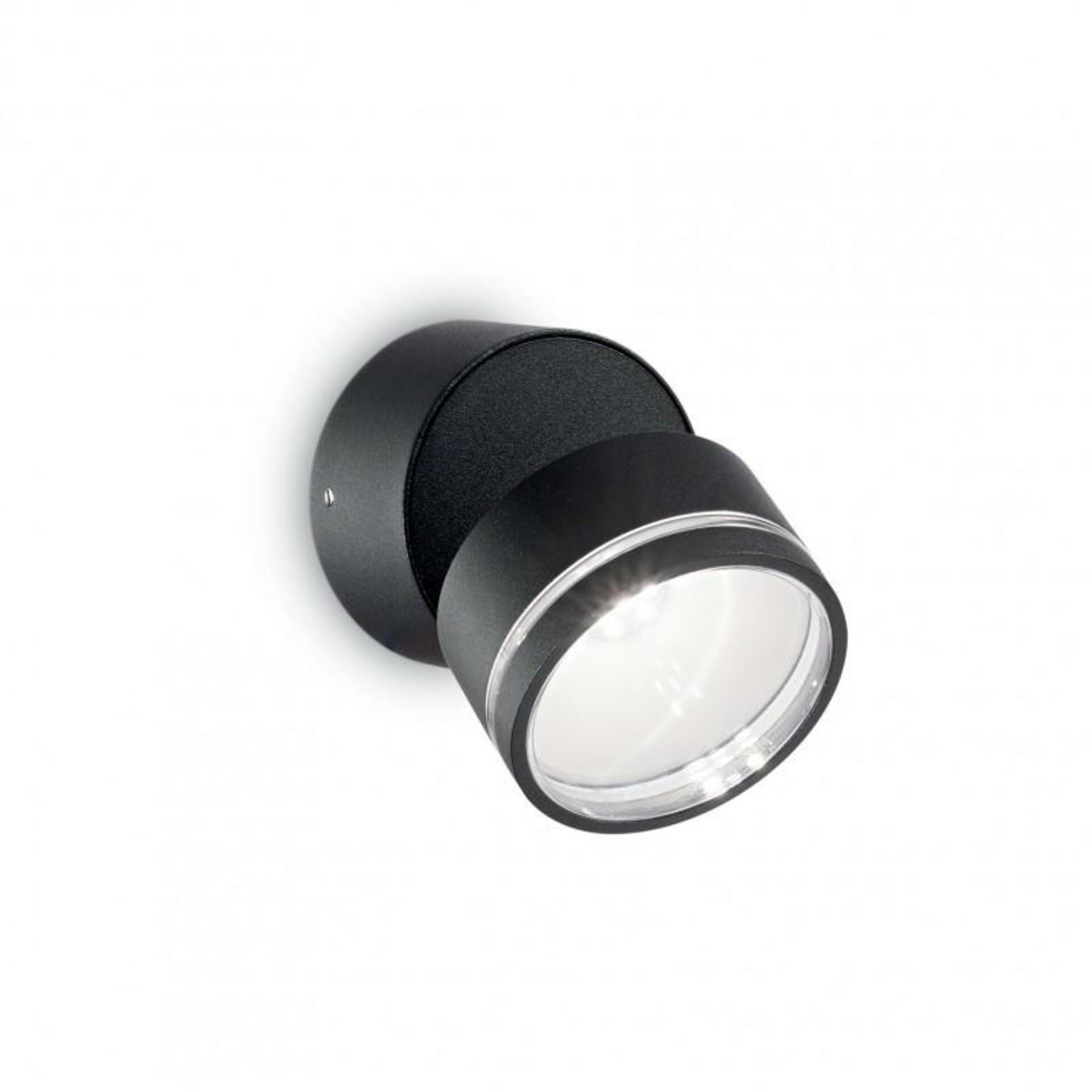 LED Venkovní nástěnné svítidlo Ideal Lux Omega Round AP1 nero 165387 černé