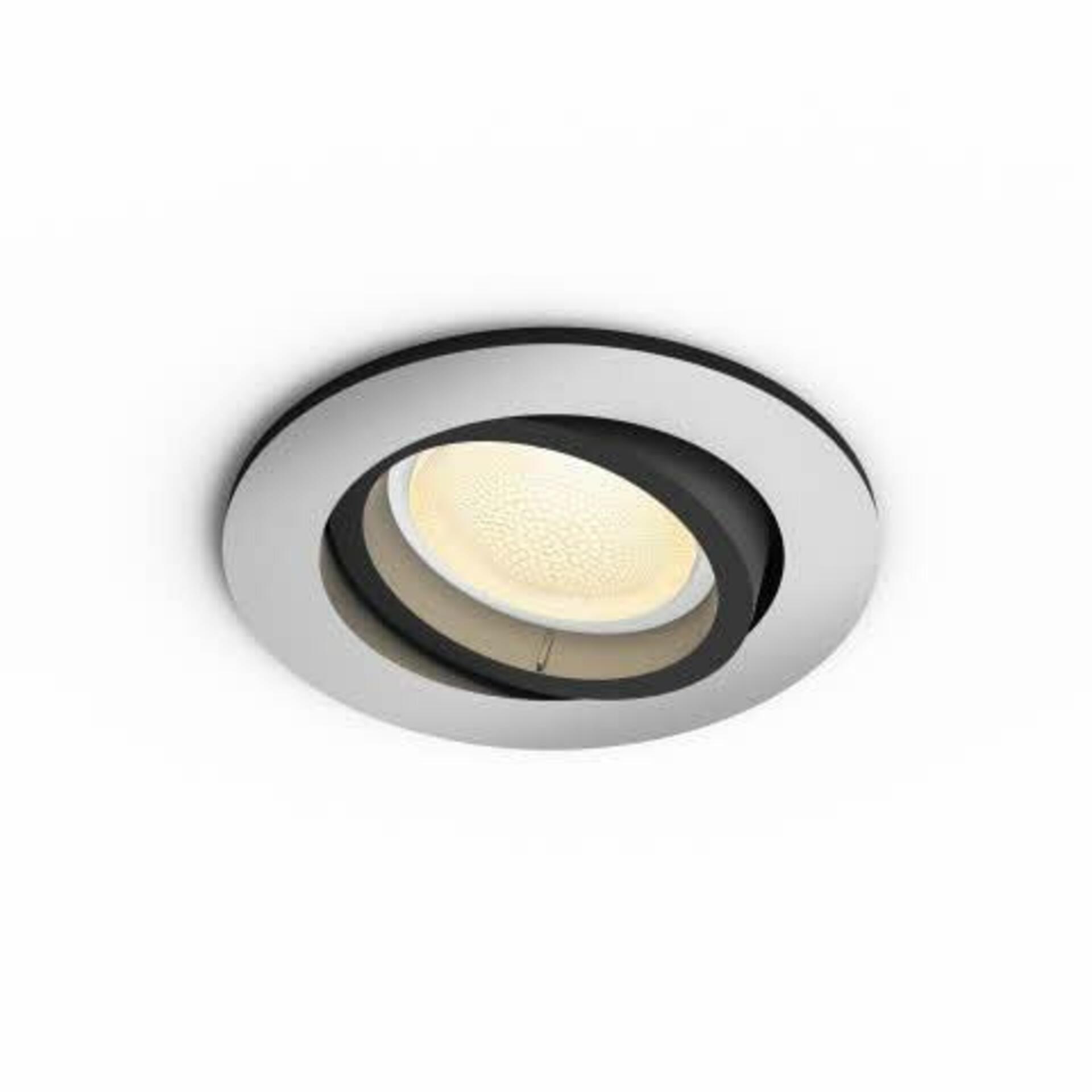 Hue Bluetooth White and Color Ambiance zápustné svítidlo Philips Centura 8719514338623 stříbrné kulaté GU10 5.7W