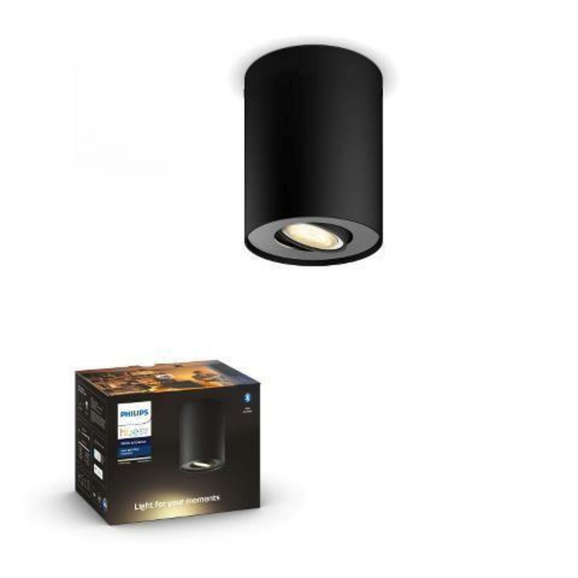 Hue White Ambiance Stropní bodové svítidlo Philips Pillar BT 8719514338524 LED GU10 1x5W 350lm 2200-6500K 230V, černé s Bluetooth