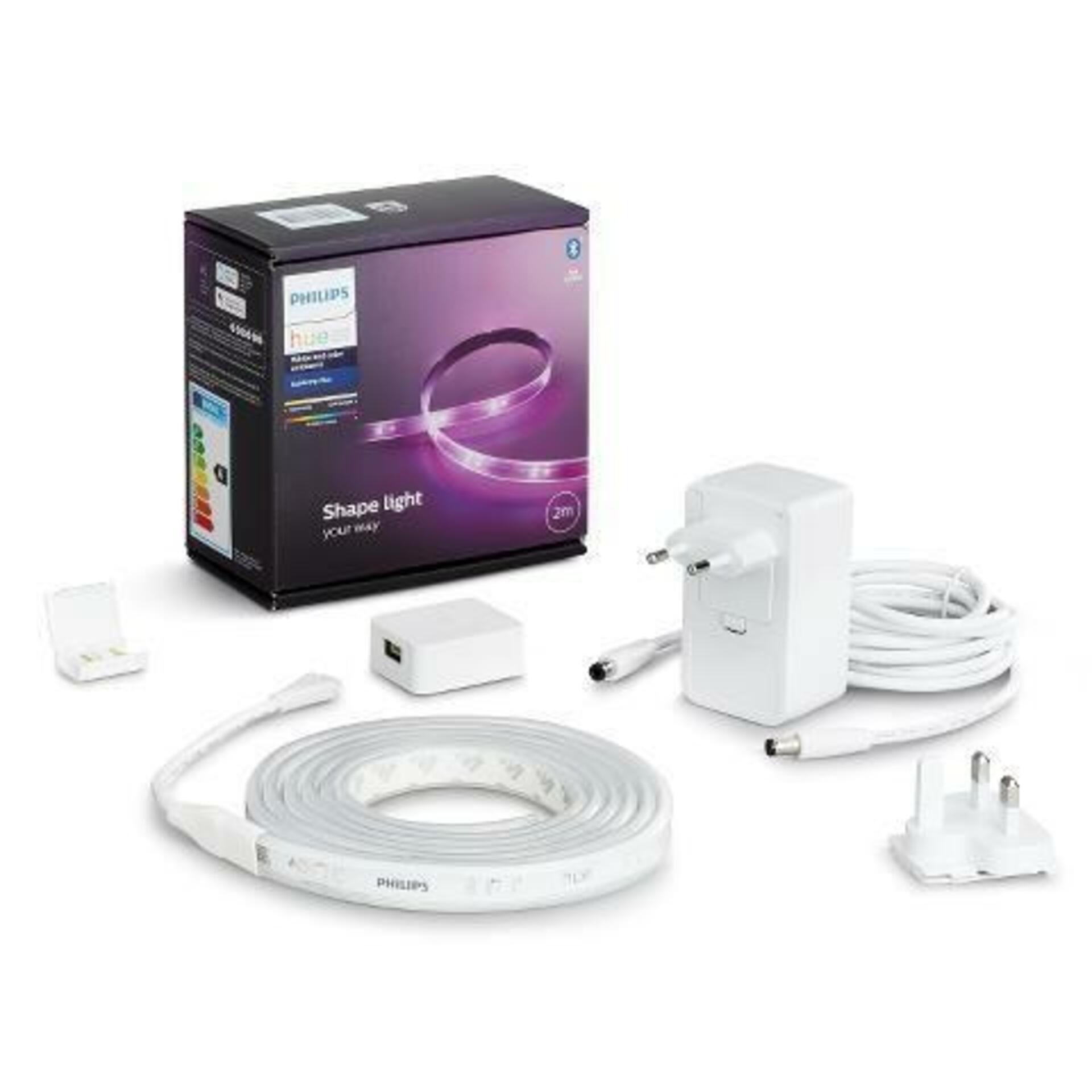 PHILIPS HUE Hue LED Pásek White and Color Ambiance 2m Lightstrips plus Philips BT 8718699703424 25W 1600lm 2000-6500K RGB, bílý se základnou a Bluetooth