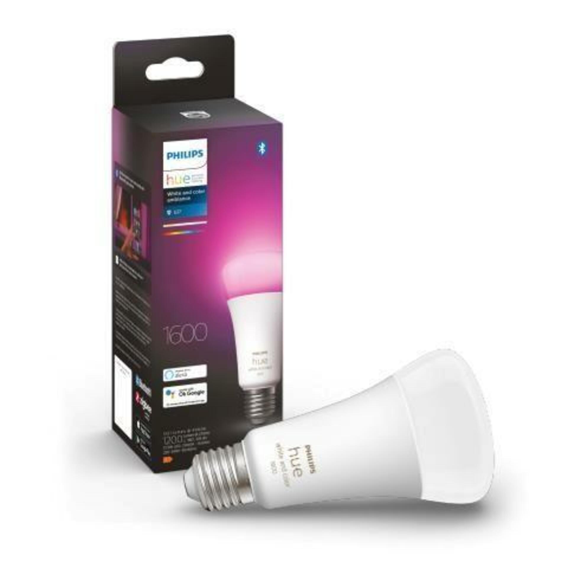 PHILIPS HUE Hue Bluetooth LED White and Color Ambiance žárovka Philips 8719514288157 E27 A67 13,5W 1521lm 2000-6500K RGB stmívatelná