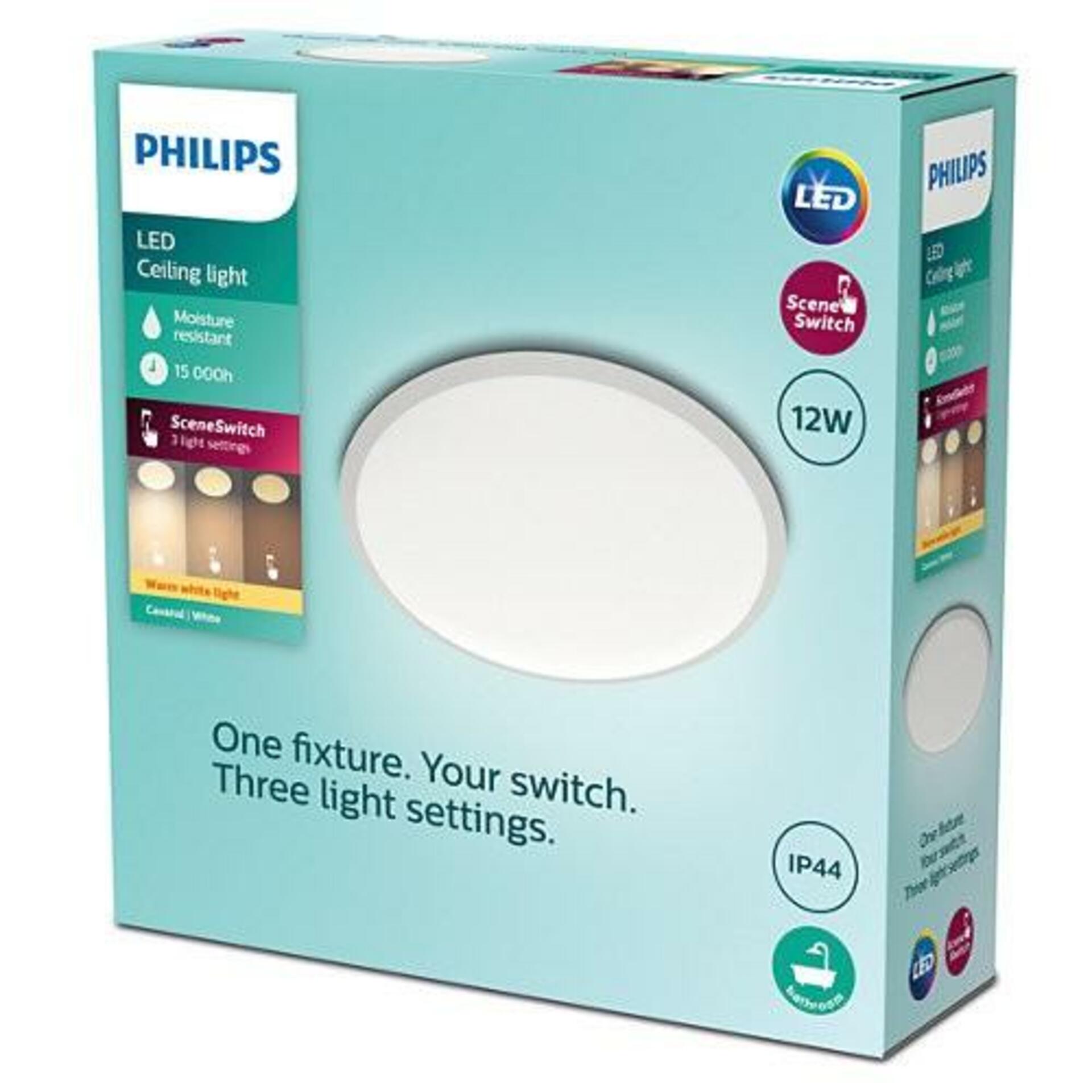 LED Koupelnové stropní svítidlo Philips Cavanal 8719514326866 12W 1200lm 2700K IP44 25cm bílé, 3-krokové stmívání