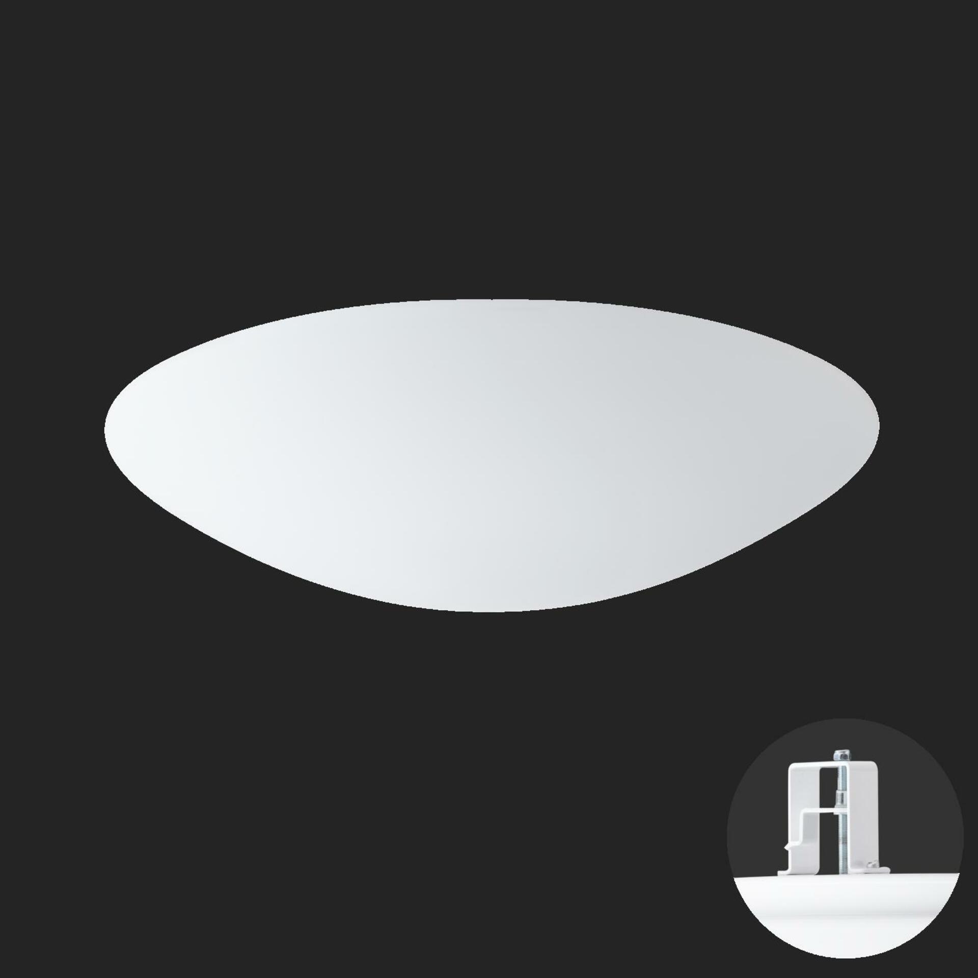 OSMONT 59874 AURA V9 stropní/nástěnné skleněné polovestavné svítidlo bílá IP44 4000 K 52W LED