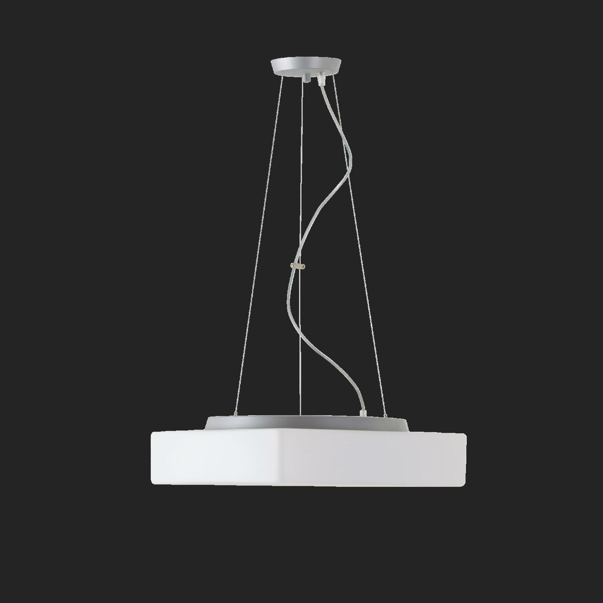 OSMONT 61179 LINA L7 závěsné skleněné svítidlo stříbrná / bílá IP40 3000 K 27W LED