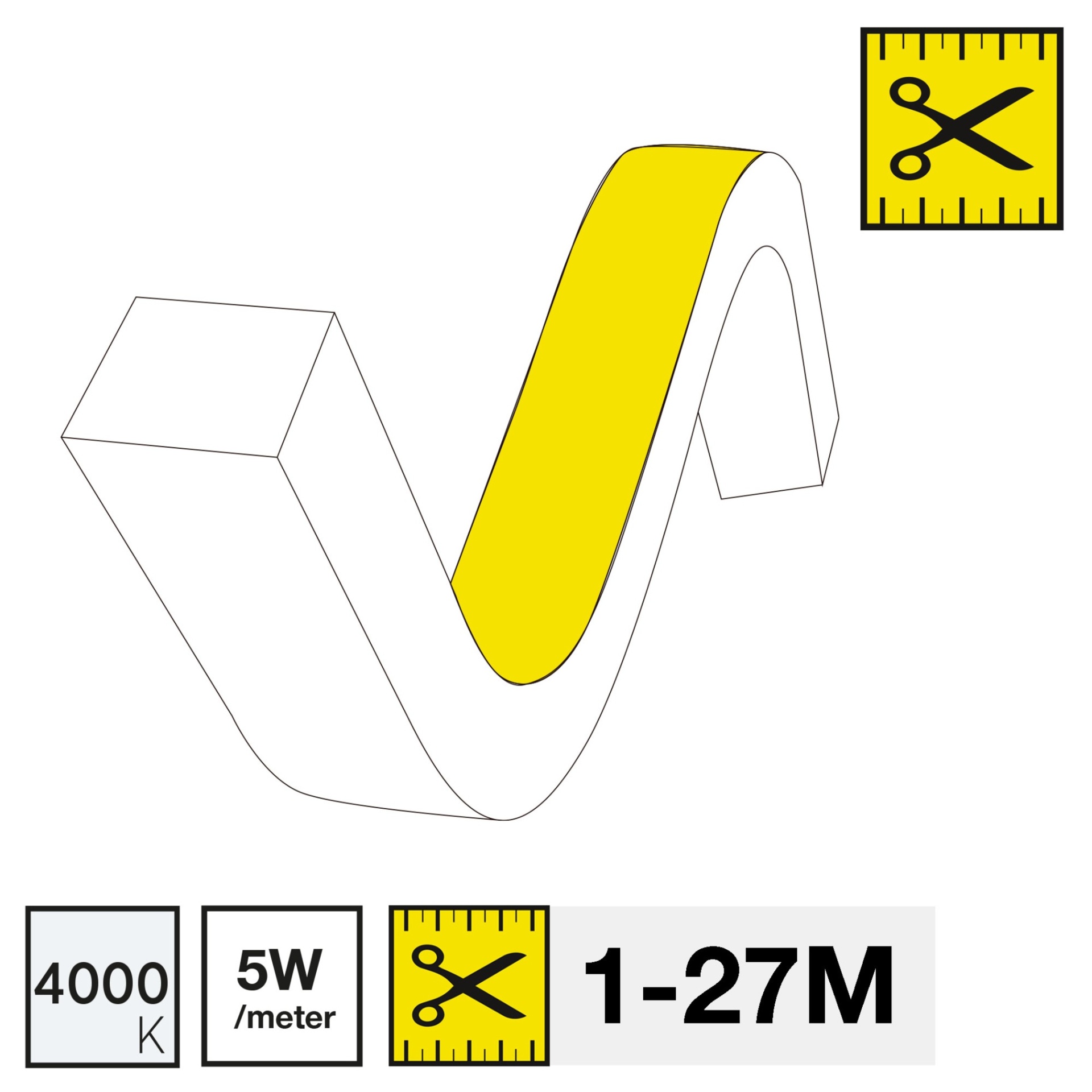 LED pásek SLC NEON FLEX TOP 4000K 5W 411LM 1-27M IP67