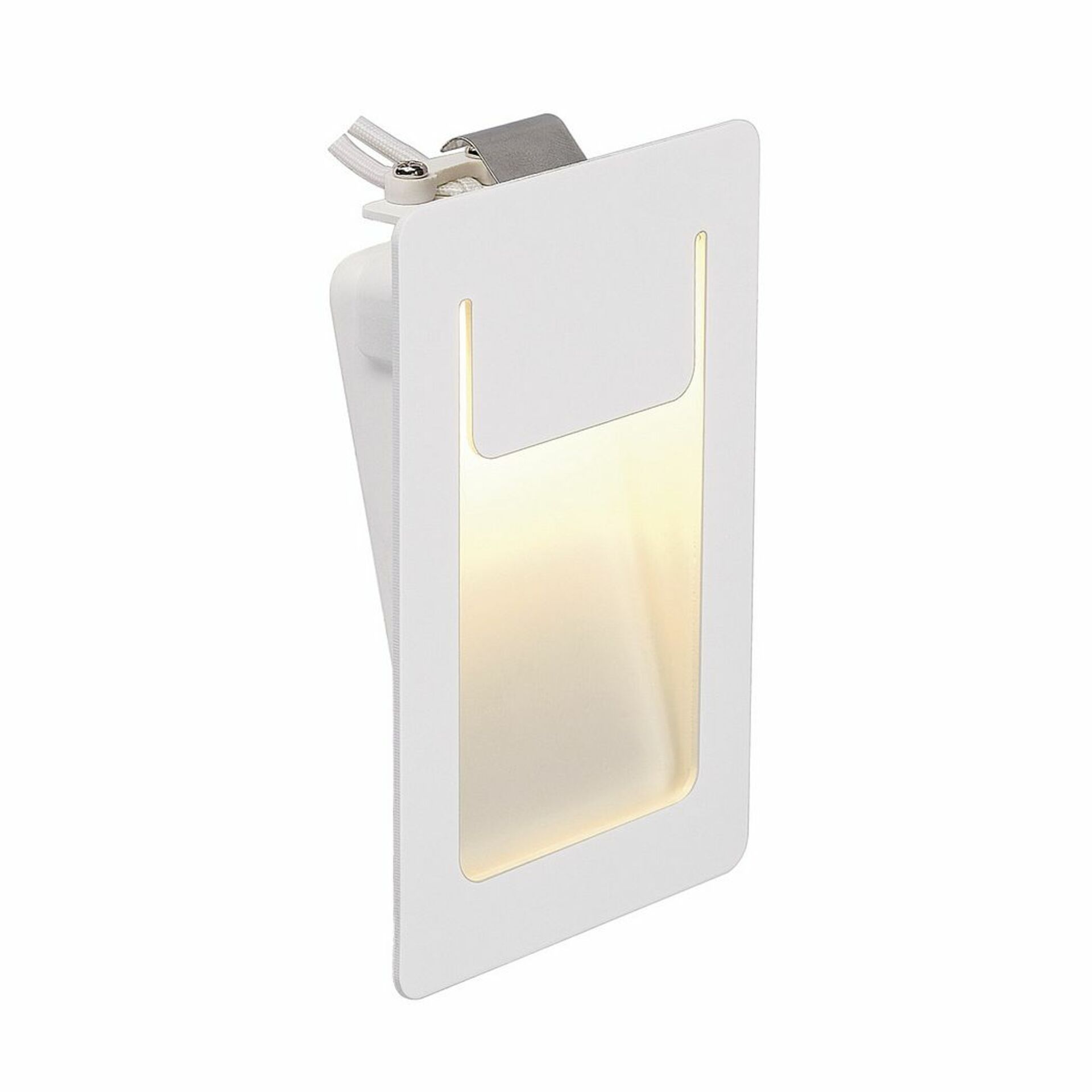 SLV VÝPRODEJ VZORKU BIG WHITE DOWNUNDER PUR 120, vestavné svítidlo, LED, 3000K, hranaté, bílé, D/Š/V 8/3,2/12 cm, vč. listových pružin 151951