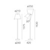 Artemide stojací lampa Melampo Floor 34 W 220-240 V Ecrù