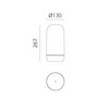 Artemide stolní svítidlo Gople Portable 2,4 W 2700K stmívatelné USB-C
