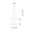 Artemide závěsné svítidlo Logico Suspension 3 In Linea Silk, E27, 3x max 12 W, 220-240 V