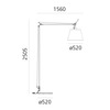 Artemide stojací lampa Tolomeo Maxi 21 W E27 stmívatelná