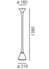 Artemide závěsné svítidlo Pipe LED 27 W 220-240 V 2700K stmívatelné
