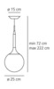 Artemide závěsné svítidlo Castore 25 E27 max 12 W