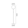 Artemide stojací lampa Castore 35 E27 stmívatelná