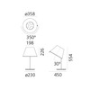 Artemide stolní lampa Choose E27 max 12 W bílá/chrom