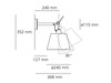 Artemide nástěnné svítidlo Tolomeo Wall Diffusor 24 E27 max 17 W bez stínítka