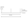 Artemide závěsné svítidlo Alphabet of Light Linear 180 39 W 220-240 V 3000K stmívatelné APP