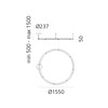 Artemide závěsné svítidlo Alphabet of Light Circular 155 78 W 220-240 V stmívatelné APP 3000K