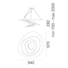 Artemide závěsné svítidlo Pirce LED 44 W 2700K stmívatelné