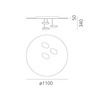 Artemide stropní svítidlo Droplet LED 87 W 220-240 V 3000K stmívatelné