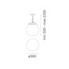 Artemide závěsné svítidlo Empatia 36 LED 24 W 220-240 V stmívatelné 3000K