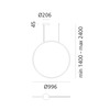 Artemide závěsné LED svítidlo Discovery Vertical 100 60 W 3000K stmívatelné černé