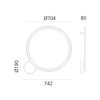 Artemide nástěnné/stropní LED svítidlo Discovery 40 W 220-240 V stmívatelné 3000K satinovaný hliník