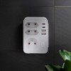 Solight rozbočka, 1x 16A + 2x 2,5A, 2xUSB A+C, bílá, vypínač P109C