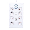 Solight přepěťová ochrana, 8z, USB A+C, 2m, bílá PO80
