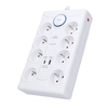 Solight přepěťová ochrana, 8z, USB A+C, 2m, bílá PO80