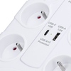 Solight přepěťová ochrana, 8z, USB A+C, 2m, bílá PO80