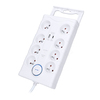 Solight přepěťová ochrana, 8z, USB A+C, 2m, bílá PO80