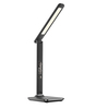 Solight LED stolní lampička s displejem, 9W, volba teploty světla, kůže, černá WO45-B