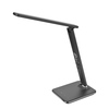 Solight LED stolní lampička s displejem, 9W, volba teploty světla, kůže, černá WO45-B