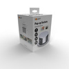 Solight výsuvný blok zásuvek, 3 zásuvky, 2x USB, kruhový tvar nízký,  prodlužovací přívod 2m, 3 x 1mm2, stříbrný PP100USB