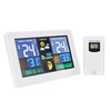 Solight meteostanice, extra velký barevný LCD, teplota, vlhkost, tlak, RCC, USB nabíjení, bílá TE81W