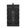 Solight přepěťová ochrana, 8z, USB A+CA, 2m, černá PO80B