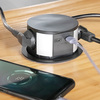 Solight 3z + USB A+C výsuvný blok zásuvek, 2m, černý PP100USBC-B