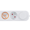 Solight prodlužovací přívod 3 zásuvky, s USB A+C nabíječka 12W, 2m, 3 x 1mm2, bílý, vypínač PP111USBC