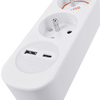 Solight prodlužovací přívod 3 zásuvky, s USB A+C nabíječka 12W, 2m, 3 x 1mm2, bílý, vypínač PP111USBC