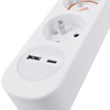 Solight prodlužovací přívod 5 zásuvek, USB A+C nabíječka 12W, 3m, 3 x 1mm2, bílý, vypínač PP152USBC