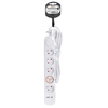 Solight prodlužovací přívod 5 zásuvek, USB A+C nabíječka 12W, 3m, 3 x 1mm2, bílý, vypínač PP152USBC