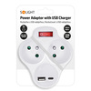 Solight rozbočka s USB A+C nabíječkou, 2 x 10A, bílá, vypínač P99USBC
