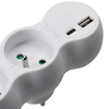 Solight rozbočka s USB A+C nabíječkou, 2 x 10A, bílá P100USBC